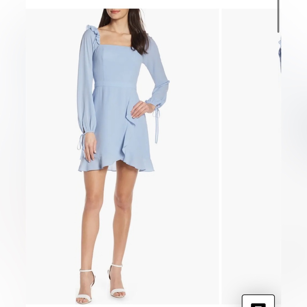 Ali & Jay In Bloom Georgette Asymmetrical Dress light blue sz S